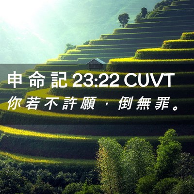Picture 02 - 申 命 記 23:22 CUVT - 你 若 不 許 願 ， 倒 無 罪 - Bible Verse Picture
