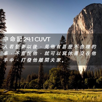 Picture 02 - 申 命 記 24:1 CUVT - 人 若 娶 妻 以 後 ， 見 他 有 甚 麼 - Bible Verse Picture