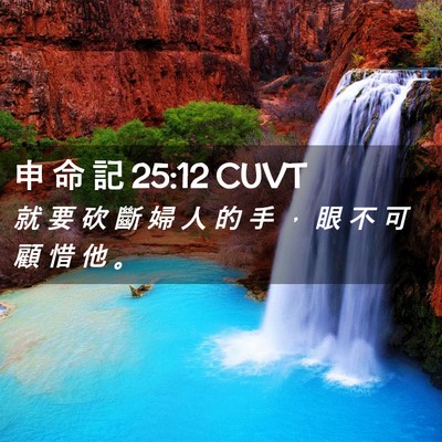 Picture 02 - 申 命 記 25:12 CUVT - 就 要 砍 斷 婦 人 的 手 ， 眼 不 可 - Bible Verse Picture