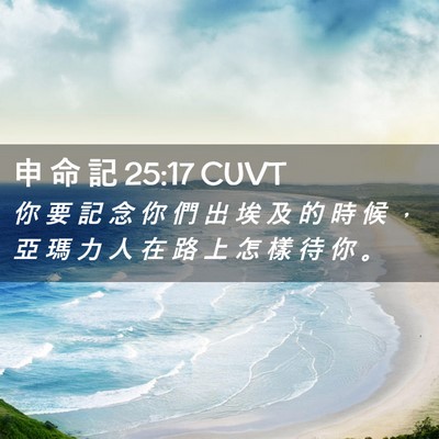 Picture 02 - 申 命 記 25:17 CUVT - 你 要 記 念 你 們 出 埃 及 的 時 候 - Bible Verse Picture