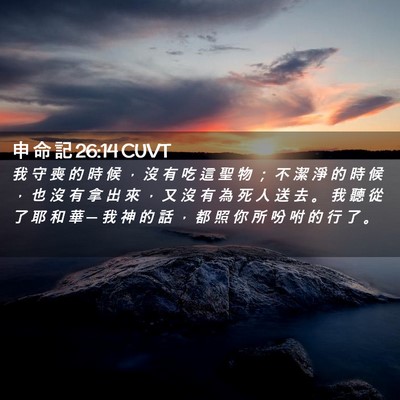 Picture 02 - 申 命 記 26:14 CUVT - 我 守 喪 的 時 候 ， 沒 有 吃 這 聖 - Bible Verse Picture