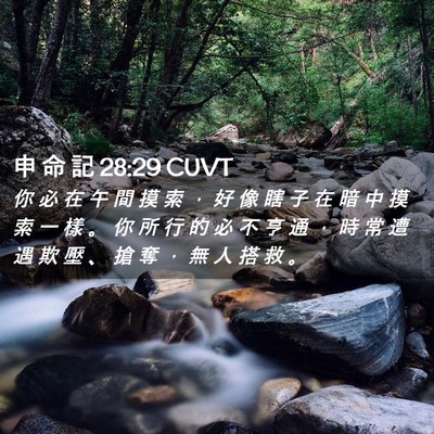Picture 02 - 申 命 記 28:29 CUVT - 你 必 在 午 間 摸 索 ， 好 像 瞎 子 - Bible Verse Picture