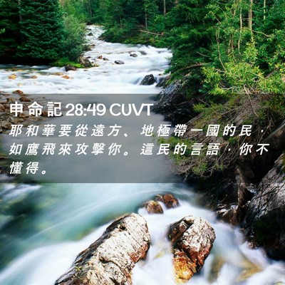 Picture 02 - 申 命 記 28:49 CUVT - 耶 和 華 要 從 遠 方 、 地 極 帶 一 - Bible Verse Picture