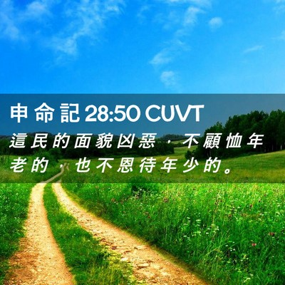 Picture 02 - 申 命 記 28:50 CUVT - 這 民 的 面 貌 凶 惡 ， 不 顧 恤 年 - Bible Verse Picture