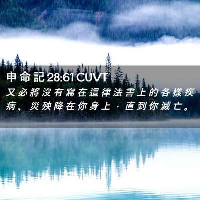 Picture 02 - 申 命 記 28:61 CUVT - 又 必 將 沒 有 寫 在 這 律 法 書 上 - Bible Verse Picture