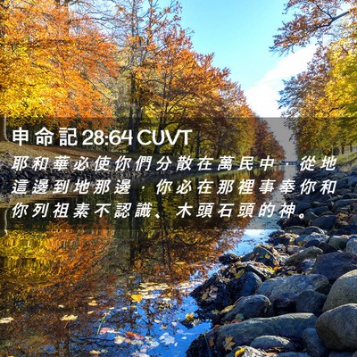 Picture 02 - 申 命 記 28:64 CUVT - 耶 和 華 必 使 你 們 分 散 在 萬 民 - Bible Verse Picture