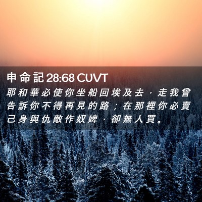 Picture 02 - 申 命 記 28:68 CUVT - 耶 和 華 必 使 你 坐 船 回 埃 及 去 - Bible Verse Picture