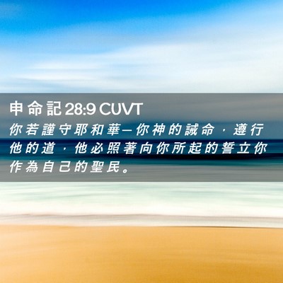 Picture 02 - 申 命 記 28:9 CUVT - 你 若 謹 守 耶 和 華 ─ 你 神 的 誡 - Bible Verse Picture