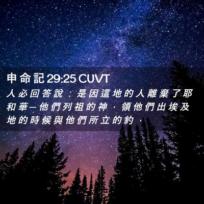Picture 02 - 申 命 記 29:25 CUVT - 人 必 回 答 說 ： 是 因 這 地 的 人 - Bible Verse Picture