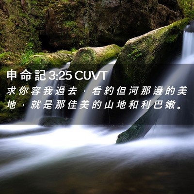 Picture 02 - 申 命 記 3:25 CUVT - 求 你 容 我 過 去 ， 看 約 但 河 那 - Bible Verse Picture