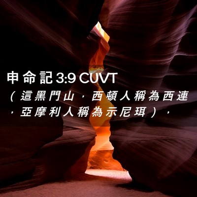 Picture 02 - 申 命 記 3:9 CUVT - （ 這 黑 門 山 ， 西 頓 人 稱 為 西 - Bible Verse Picture