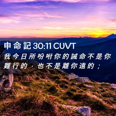 Picture 02 - 申 命 記 30:11 CUVT - 我 今 日 所 吩 咐 你 的 誡 命 不 是 - Bible Verse Picture