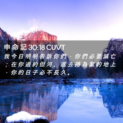 Picture 02 - 申 命 記 30:18 CUVT - 我 今 日 明 明 告 訴 你 們 ， 你 們 - Bible Verse Picture