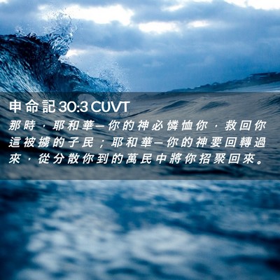 Picture 02 - 申 命 記 30:3 CUVT - 那 時 ， 耶 和 華 ─ 你 的 神 必 憐 - Bible Verse Picture