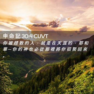 Picture 02 - 申 命 記 30:4 CUVT - 你 被 趕 散 的 人 ， 就 是 在 天 涯 - Bible Verse Picture