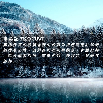 Picture 02 - 申 命 記 31:20 CUVT - 因 為 我 將 他 們 領 進 我 向 他 們 - Bible Verse Picture