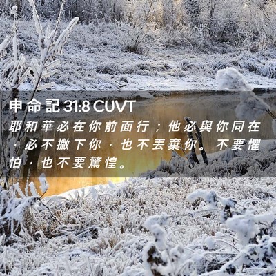 Picture 02 - 申 命 記 31:8 CUVT - 耶 和 華 必 在 你 前 面 行 ； 他 必 - Bible Verse Picture