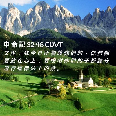 Picture 02 - 申 命 記 32:46 CUVT - 又 說 ： 我 今 日 所 警 教 你 們 的 - Bible Verse Picture