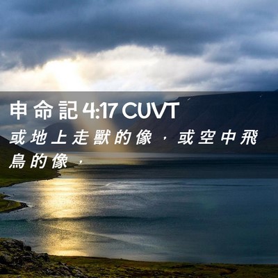 Picture 02 - 申 命 記 4:17 CUVT - 或 地 上 走 獸 的 像 ， 或 空 中 飛 - Bible Verse Picture