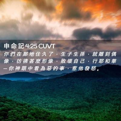 Picture 02 - 申 命 記 4:25 CUVT - 你 們 在 那 地 住 久 了 ， 生 子 生 - Bible Verse Picture