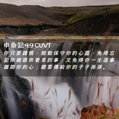 Picture 02 - 申 命 記 4:9 CUVT - 你 只 要 謹 慎 ， 殷 勤 保 守 你 的 - Bible Verse Picture