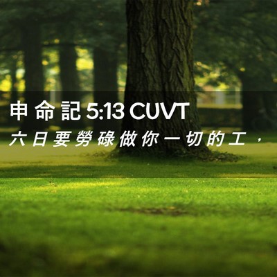 Picture 02 - 申 命 記 5:13 CUVT - 六 日 要 勞 碌 做 你 一 切 的 工 - Bible Verse Picture