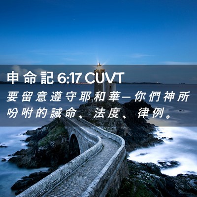 Picture 02 - 申 命 記 6:17 CUVT - 要 留 意 遵 守 耶 和 華 ─ 你 們 神 - Bible Verse Picture