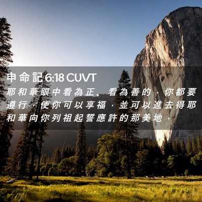 Picture 02 - 申 命 記 6:18 CUVT - 耶 和 華 眼 中 看 為 正 、 看 為 善 - Bible Verse Picture