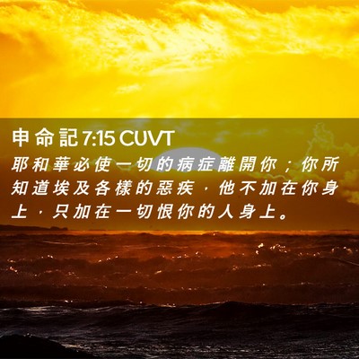 Picture 02 - 申 命 記 7:15 CUVT - 耶 和 華 必 使 一 切 的 病 症 離 開 - Bible Verse Picture