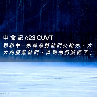 Picture 02 - 申 命 記 7:23 CUVT - 耶 和 華 ─ 你 神 必 將 他 們 交 給 - Bible Verse Picture