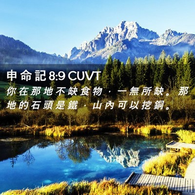 Picture 02 - 申 命 記 8:9 CUVT - 你 在 那 地 不 缺 食 物 ， 一 無 所 - Bible Verse Picture
