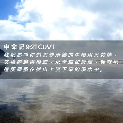 Picture 02 - 申 命 記 9:21 CUVT - 我 把 那 叫 你 們 犯 罪 所 鑄 的 牛 - Bible Verse Picture
