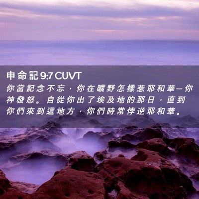 Picture 02 - 申 命 記 9:7 CUVT - 你 當 記 念 不 忘 ， 你 在 曠 野 怎 - Bible Verse Picture