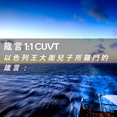 Picture 02 - 箴 言 1:1 CUVT - 以 色 列 王 大 衛 兒 子 所 羅 門 的 - Bible Verse Picture