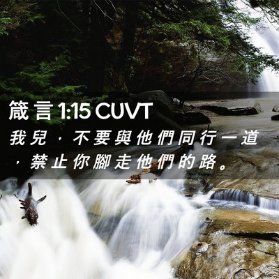 Picture 02 - 箴 言 1:15 CUVT - 我 兒 ， 不 要 與 他 們 同 行 一 道 - Bible Verse Picture