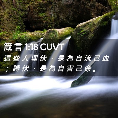 Picture 02 - 箴 言 1:18 CUVT - 這 些 人 埋 伏 ， 是 為 自 流 己 血 - Bible Verse Picture