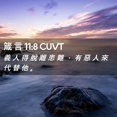 Picture 02 - 箴 言 11:8 CUVT - 義 人 得 脫 離 患 難 ， 有 惡 人 來 - Bible Verse Picture