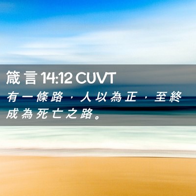 Picture 02 - 箴 言 14:12 CUVT - 有 一 條 路 ， 人 以 為 正 ， 至 終 - Bible Verse Picture