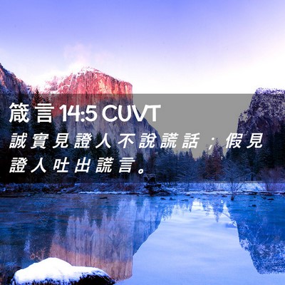 Picture 02 - 箴 言 14:5 CUVT - 誠 實 見 證 人 不 說 謊 話 ； 假 見 - Bible Verse Picture