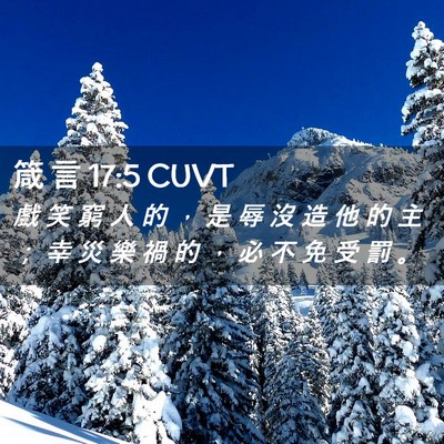 Picture 02 - 箴 言 17:5 CUVT - 戲 笑 窮 人 的 ， 是 辱 沒 造 他 的 - Bible Verse Picture
