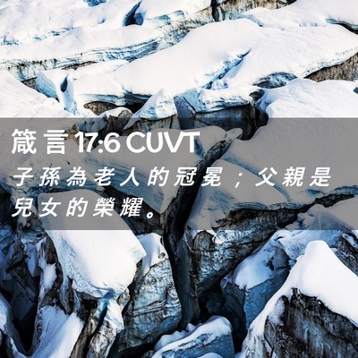 Picture 02 - 箴 言 17:6 CUVT - 子 孫 為 老 人 的 冠 冕 ； 父 親 是 - Bible Verse Picture