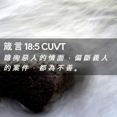 Picture 02 - 箴 言 18:5 CUVT - 瞻 徇 惡 人 的 情 面 ， 偏 斷 義 人 - Bible Verse Picture