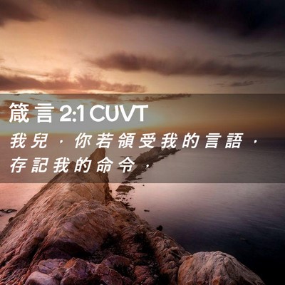 Picture 02 - 箴 言 2:1 CUVT - 我 兒 ， 你 若 領 受 我 的 言 語 ， - Bible Verse Picture
