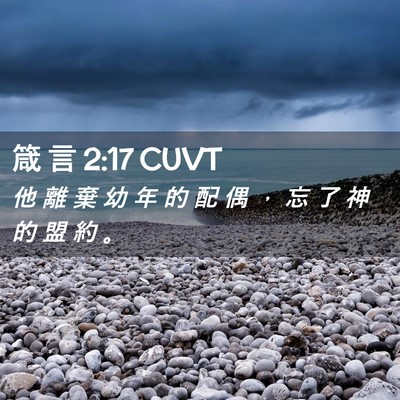 Picture 02 - 箴 言 2:17 CUVT - 他 離 棄 幼 年 的 配 偶 ， 忘 了 神 - Bible Verse Picture