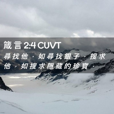 Picture 02 - 箴 言 2:4 CUVT - 尋 找 他 ， 如 尋 找 銀 子 ， 搜 求 - Bible Verse Picture