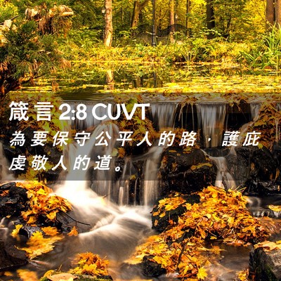 Picture 02 - 箴 言 2:8 CUVT - 為 要 保 守 公 平 人 的 路 ， 護 庇 - Bible Verse Picture