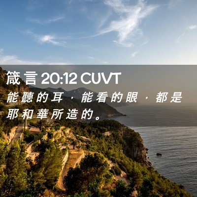 Picture 02 - 箴 言 20:12 CUVT - 能 聽 的 耳 ， 能 看 的 眼 ， 都 是 - Bible Verse Picture
