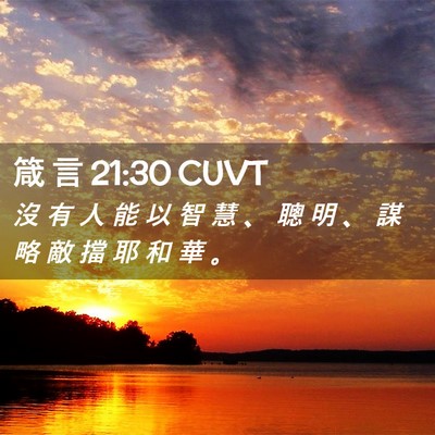Picture 02 - 箴 言 21:30 CUVT - 沒 有 人 能 以 智 慧 、 聰 明 、 謀 - Bible Verse Picture