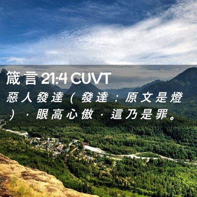 Picture 02 - 箴 言 21:4 CUVT - 惡 人 發 達 （ 發 達 ： 原 文 是 燈 - Bible Verse Picture