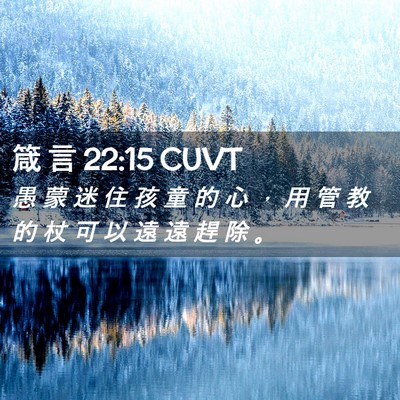 Picture 02 - 箴 言 22:15 CUVT - 愚 蒙 迷 住 孩 童 的 心 ， 用 管 教 - Bible Verse Picture
